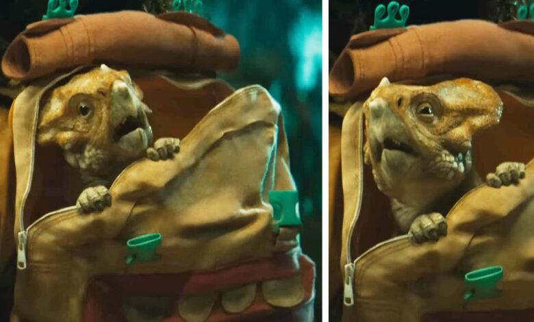 Jurassic World revela trailer com dinossauro fofo em backpack