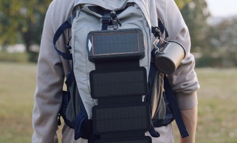 Design sustentável: power bank com 6 painéis solares expansíveis