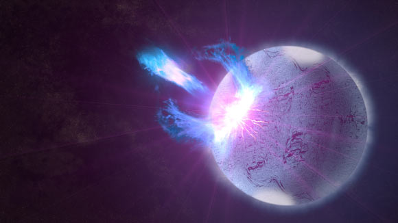An artist’s impression of a magnetar. Image credit: NASA’s Goddard Space Flight Center / S. Wiessinger.