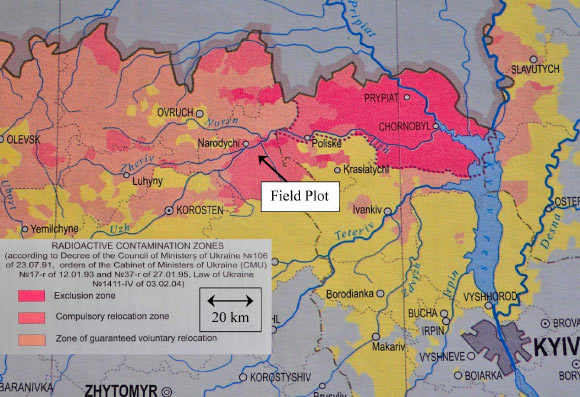 Zoning of contaminated territory of Ukraine according to current and field study plot. Image credit: Smith et al., doi: 10.1016/j.jenvrad.2025.107698.