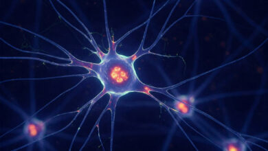 Postigo et al. aim to see if neurons can transport light like fiber-optic communications channels. Image credit: Gemini AI.