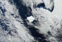 Satélite fotografa maior iceberg no Atlântico Sul em órbita