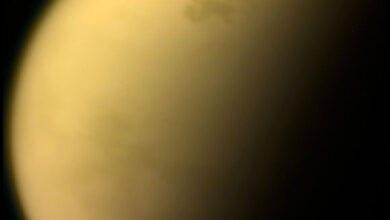 This view of Titan is among the last images NASA’s Cassini spacecraft sent to Earth before it plunged into the giant planet’s atmosphere. Image credit: NASA / JPL-Caltech / Space Science Institute.