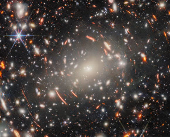 This Webb image shows the massive galaxy cluster Abell S1063. Image credit: NASA / ESA / CSA / Webb / H. Atek & M. Zamani, ESA & Webb / R. Endsley.