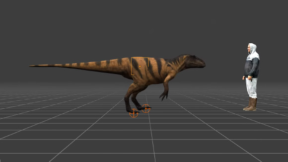 Life reconstruction of the trackmaker based on Yutyrannus and shown to scale with a 175-cm-tall human model. Image credit: Anthony Romilio & Lida Xing, doi: 10.3390/geosciences15050165.