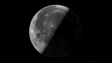NASA observa a fase do quarto crescente da Lua