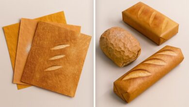 Design sustentável cria papel de presente com aparência de pão fresco