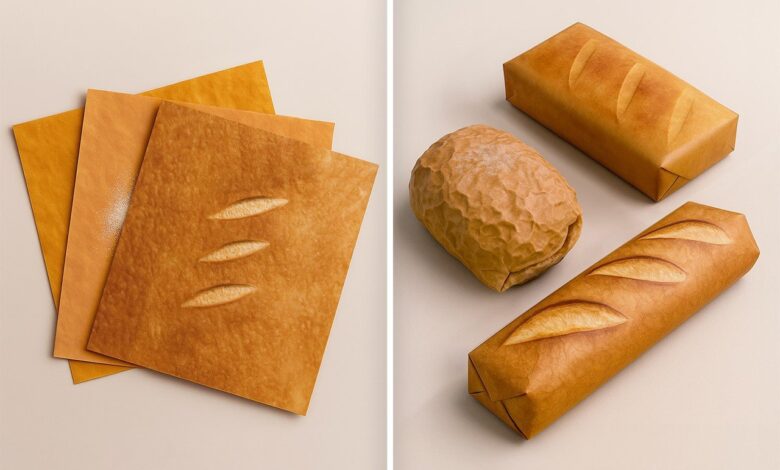 Design sustentável cria papel de presente com aparência de pão fresco