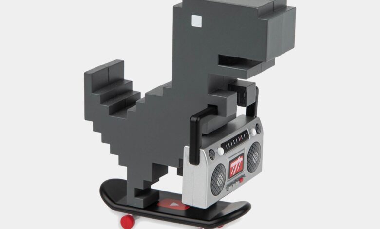 Google Chrome Dino ganha acessório design YouTube Boombox