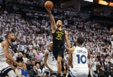 Stephen Curry sofre lesão e preocupa Warriors nos playoffs NBA