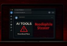 Facebook impulsiona malware Noodlophile via anúncios falsos de AI
