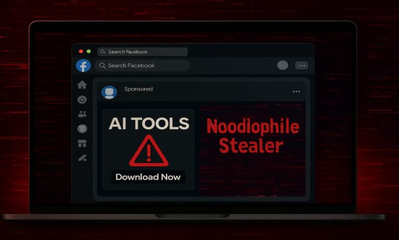 Facebook impulsiona malware Noodlophile via anúncios falsos de AI