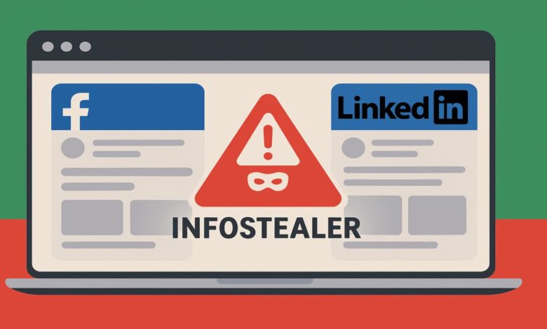 Fake ads no Facebook e LinkedIn espalham malware e infostealers