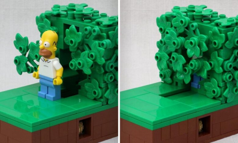 Homer Simpson em mato vira produto LEGO animado