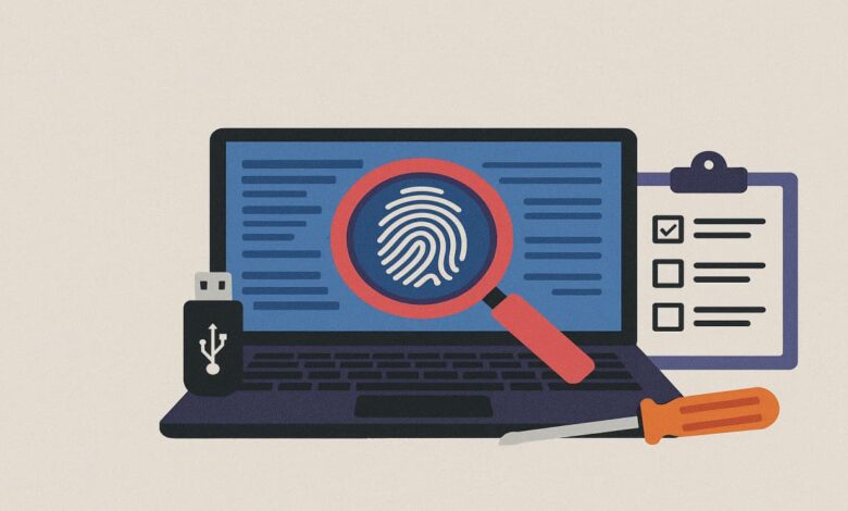 Detective investiga ataque de ransomware com forense digital