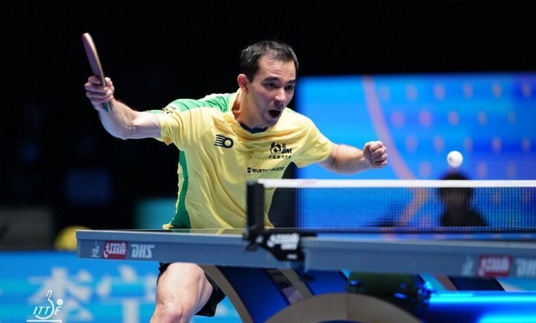 Hugo Calderano brilha em Mundial de Tênis de Mesa
