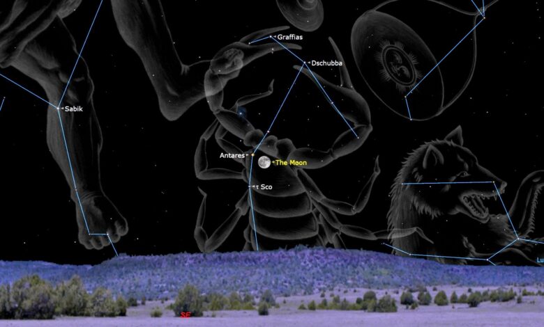 NASA observa a estrela Antares próxima da Lua quase cheia