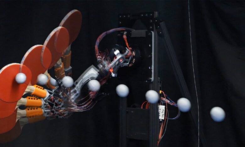 Rede neural aperfeiçoa robô de ping pong com alta precisão