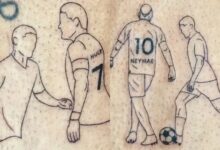 Jogador do Atlético-MG faz tatuagens de gol e Neymar