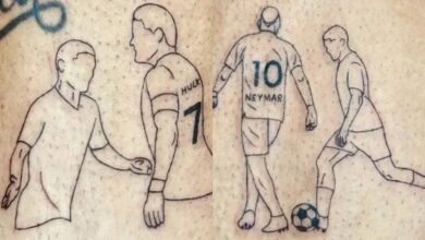 Jogador do Atlético-MG faz tatuagens de gol e Neymar