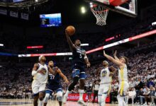 Timberwolves vencem Warriors sem Curry e empatam série NBA