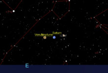 NASA: venus, saturn and neptune em órbita alinhados em 8 de maio