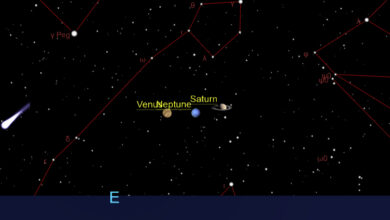 NASA: venus, saturn and neptune em órbita alinhados em 8 de maio