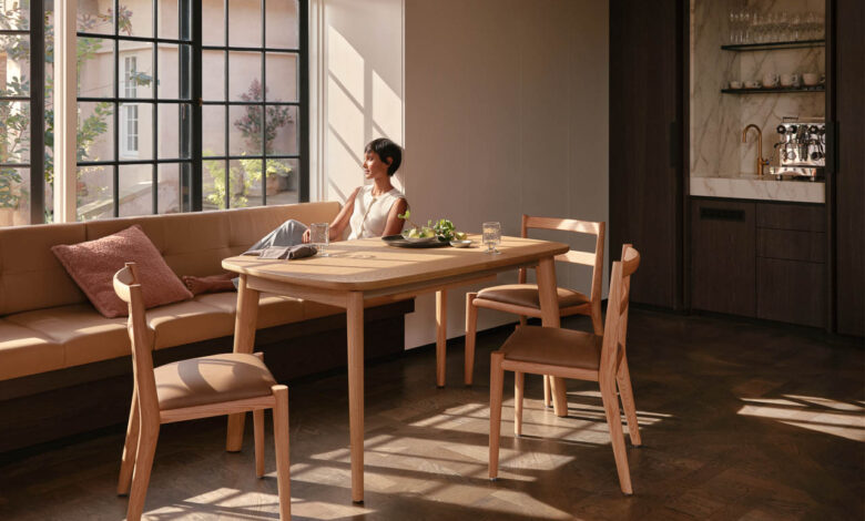 King Living lança mesa de jantar Magnolia para compactos móveis