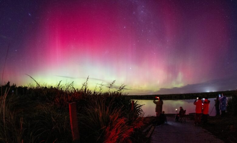 NASA registra auroras magníficas na Nova Zelândia