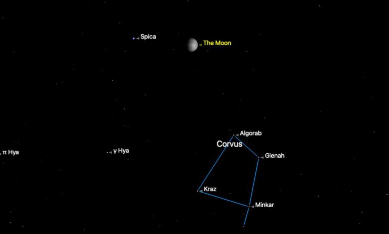 NASA observa Spica junto à Lua crescente esta noite