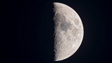 NASA observa a primeira quarter moon hoje à noite