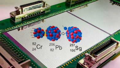 Mosat et al. report on the discovery of the new isotope seaborgium-257. Image credit: P. Mosat, GSI/FAIR.