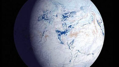 An artist’s impression of a ‘Snowball Earth.’ Image credit: NASA.
