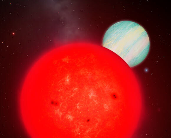 An artist’s illustration of TOI-6894b behind its host star. Image credit: Mark Garlick / University of Warwick.