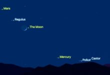 Exploração no céu: veja a dança do satélite com Marte e Regulus