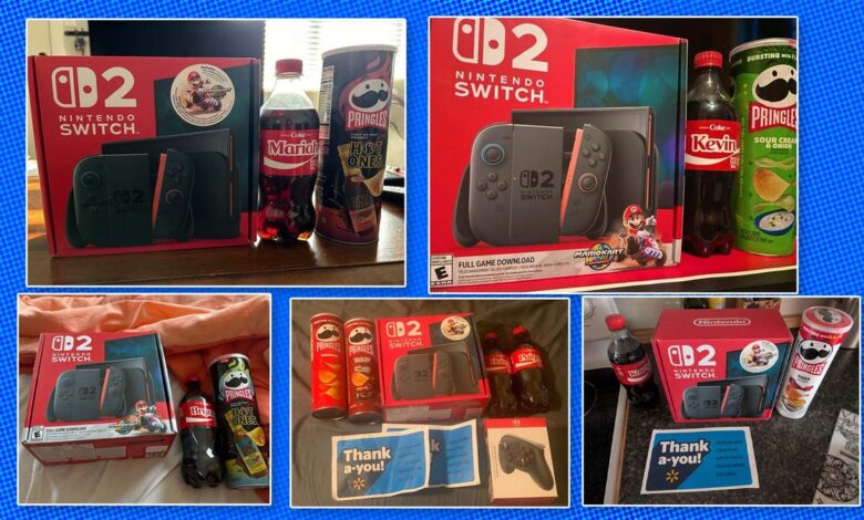 Walmart distribui consoles Switch 2 com Pringles e Cokes