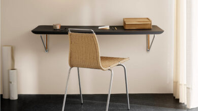Minimalismo em mobiliário: mesa de parede une funcionalidade e leveza