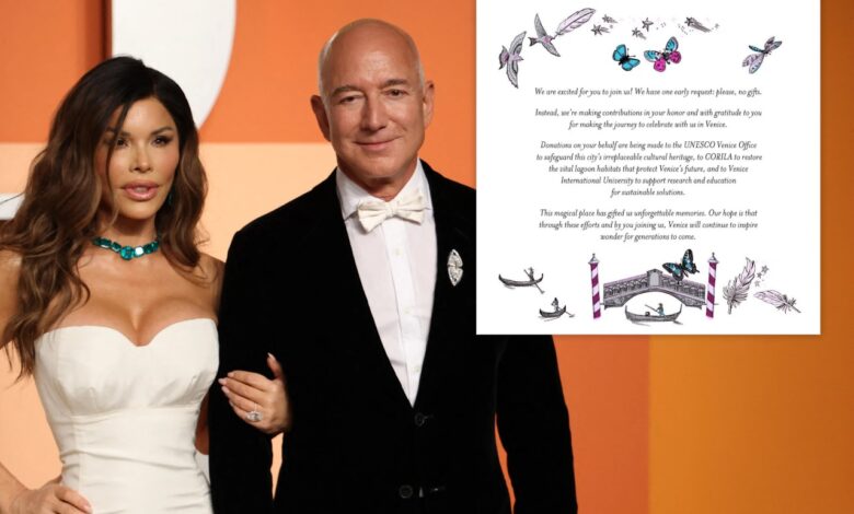 Convite de casamento de Jeff Bezos decepciona no design