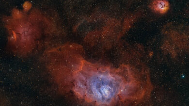 Astrofotógrafo revela coração da Nebulosa do Lago em órbita