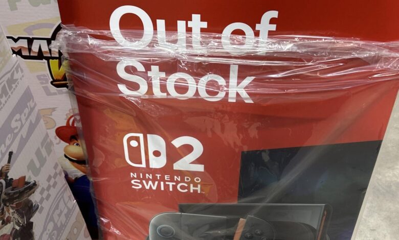 Nintendo divulga placas de 'fora de estoque' para Switch 2