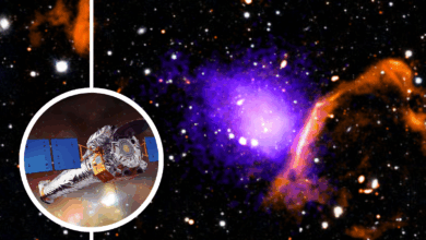 NASA revela aglomerado de galáxias com 20 milhões de anos-luz