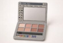 Make-up kit da MS Paint explora conceito de design de paleta