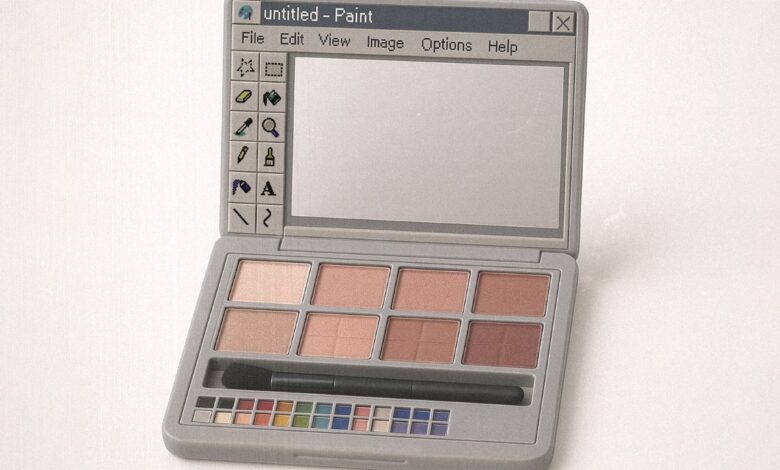Make-up kit da MS Paint explora conceito de design de paleta