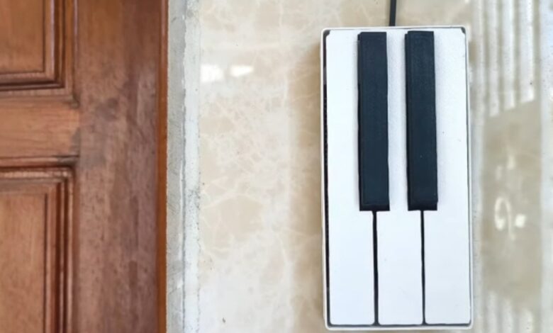 Piano doorbell transforma campainha em melodia encantadora