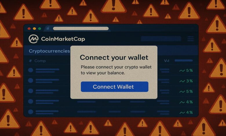 CoinMarketCap alerta sobre ataque que rouba $43K de usuários