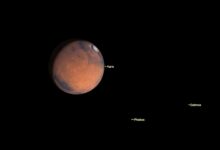 NASA observa Marte perto da Lua e estrela brilhante em junho
