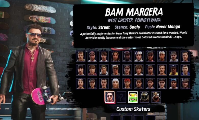 THPS 3+4 ensina a desbloquear Bam Margera sem skates