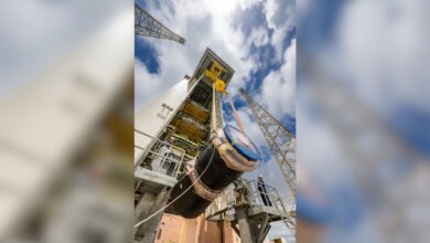 ESA eleva terceira etapa do foguete Vega-C para lançamento