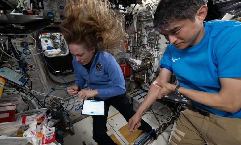 NASA coleta sangue a bordo da ISS em 21 de julho de 2025
