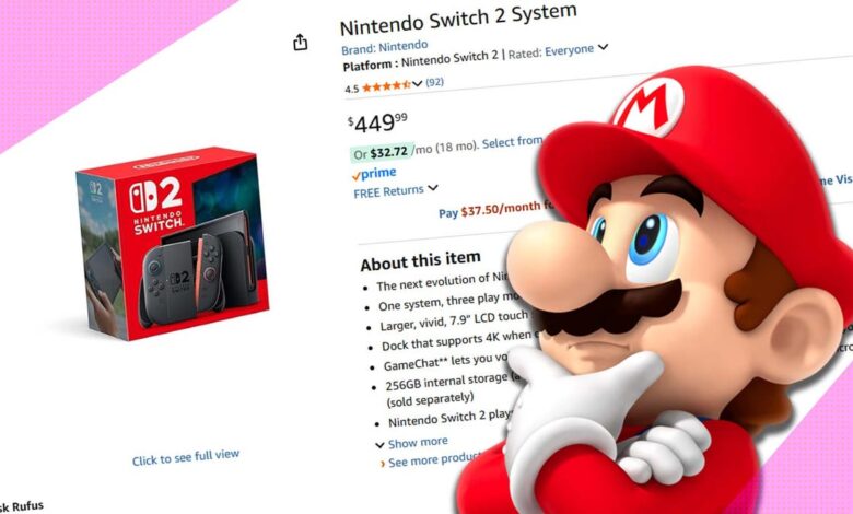 Nintendo Switch 2 disponível na Amazon, mas com pegadinha